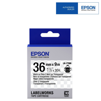 Epson Label Cartridge 36mm Black on Transparent Tape
