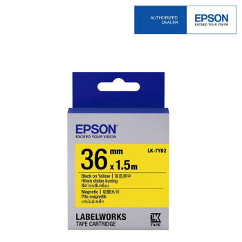 Epson Label Cartridge 36mm Black on Yellow Magnetic