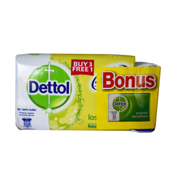 Dettol Body Soap Lasting Fresh 105g x 3+1+65g (Free)