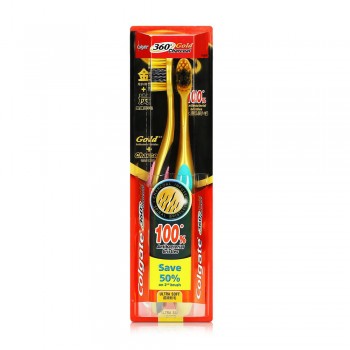 Colgate 360 Charcoal Gold Toothbrush Value Pack Ultra Soft x 2 pcs