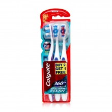 Colgate 360 Whole Mouth Clean Toothbrush Value Pack Medium x 3 pcs