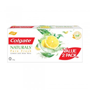 Colgate Naturals Pure Fresh (Lemon & Aloe Vera) Toothpaste Valuepack 120g x 2