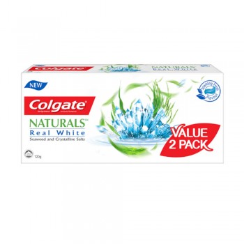 Colgate Naturals Real White (Seaweed & Crystalline Salts) Toothpaste Valuepack 120g x 2