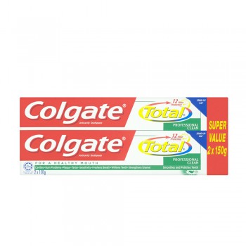 Colgate Total Professional Clean Gel Toothpaste Valuepack 150g x 2