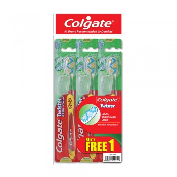 Colgate Twister Toothbrush Buy 2 Free 1 Valuepack (Medium)