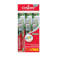 Colgate Twister Toothbrush Buy 2 Free 1 Valuepack (Soft)
