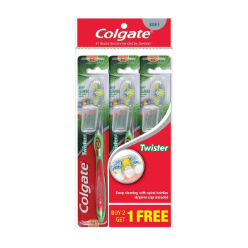 Colgate Twister Toothbrush Buy 2 Free 1 Valuepack (Soft)