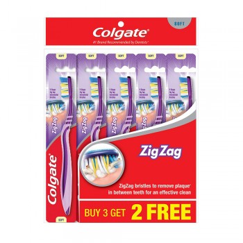 Colgate ZigZag Toothbrush Value Pack Soft x 5 pcs
