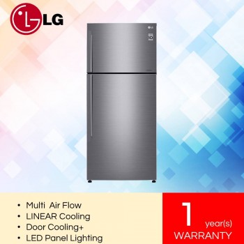 LG GN-C702HLCC IEC Gross Platinum Silver Top Freezer with Inverter Linear Compressor & DoorCooling+ (547L)