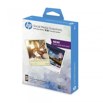 HP Social Media Snapshots Removable Sticky Photo Paper-25 sht/4 x 5 in (K6B83A)