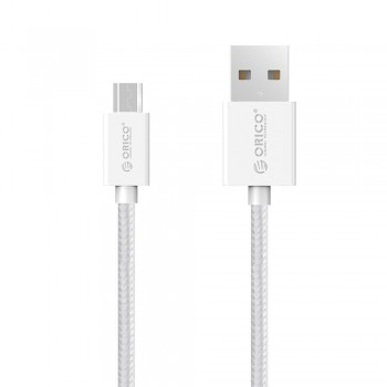 Orico MDC-10 1M Strong Nylon Braided Micro USB Fast Charging Data Cable - White