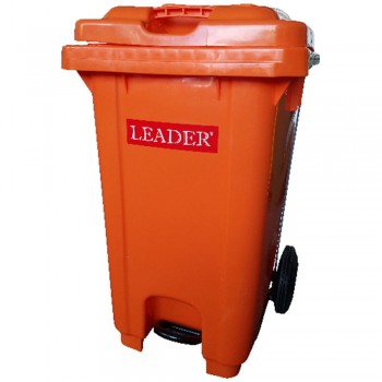 Mobile Garbage Bins with Foot Pedal 80L - Orange