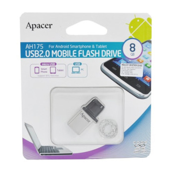 APACER OTG Mobile USB 2.0 Flash Drive - 8GB EOL-13/1/2017