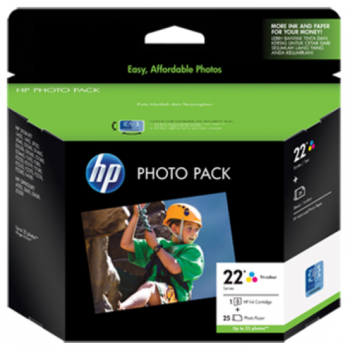 HP 22 Photo Value Pack-25 sht/4 x 6 in plus tab (HP Q8892AA)  MOQ