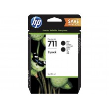 HP 711 Black DesignJet Ink Cartridges 80ml (2 pack)