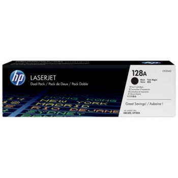 HP 128AD Black Dual Pack LaserJet Toner Cartridges (CE320AD)
