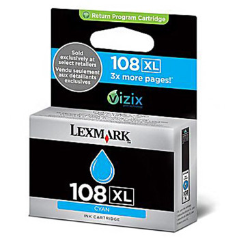Lexmark Inkjet 108XL Cyan Return Program Ink Cartridge High Yield