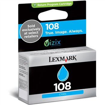 Lexmark InkJet 108 Cyan Return Program Ink Cartridge Standard Yield