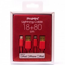 Magic Pro - ProMini Lightning Cable 18cm + 80cm - Red 