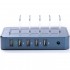 Magic Pro MiniQ Charging Station 5Q - 12A 5-Port USB Power Charger with Qualcomm Quick Charge 2.0 with Mobile Shelf (Blue)