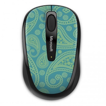 Microsoft Wireless Mobile Mouse 3500 - Mint & Aqua Paisley (Item No: MSGMF-00412) (EOL-21/7/2016)
