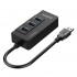 Orico HR01-U3 Portable 3 Port USB 3.0 Hub with 1 RJ45 10/100/1000 Gigabit Ethernet LAN Wired Network Adapter - Black