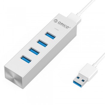 Orico ASH4 Aluminum 4 Port USB 3.0 Hub Exchangable with USB Type A and Type C Connector