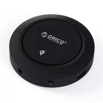 Orico OPC-5US 5 Port (2.4A & 3 x 1.0A) Charging Hub with QI Wireless Charging - Black (Item No: D15-85)