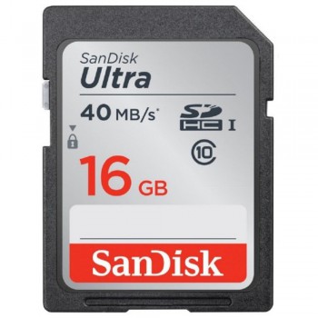 SanDisk Class10 40mb/s Ultra SDHC Memory Card - 16GB (Item: SDSDUN-016G-G46)