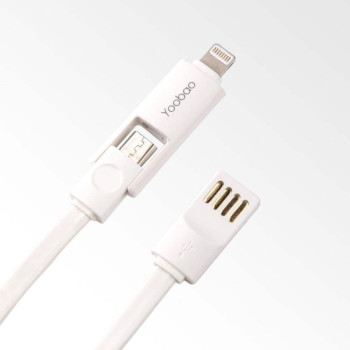 Yoobao Colorful USB cable for Micro Port and Lightning port - White (Item No: YB407-CBL-WHT) A4R2B85