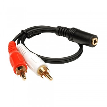 3.5mm (Female) to 2 RCA (Male) Cable 0.3m