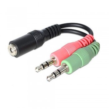 3.5mm Phone Jack (Female) to Audio + Mic (Male) Cable