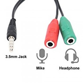 3.5mm Phone Jack (Male) to Audio + Mic (Female) Cable