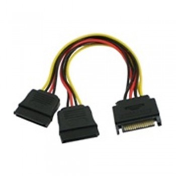 SATA Power 15 Pin (Male) to 2 x SATA Power 15 Pin (Female) Cable