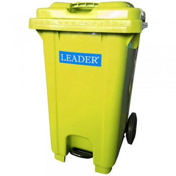 Mobile Garbage Bins with Foot Pedal 80L - Yellow