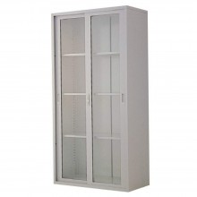 Full-Height Steel Cupboard L35B - Swing Glass Door with 3 Shelves