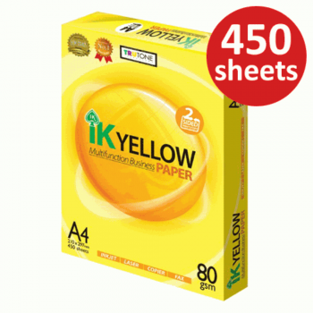 IK Yellow Paper 80gsm - A4 size - 1 ream - 450 sheets