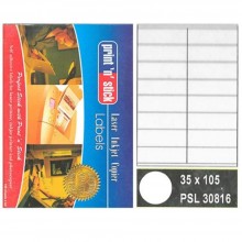 Print n Stick A4 Laser Inkjet Label Stickers 16pcs - 35mm x 105mm, 100sheets (Item No: R01-13) A1R3B192