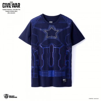 Marvel Captain America: Civil War Tee Captain Uniform - Blue, Size M (APL-CA3-001)