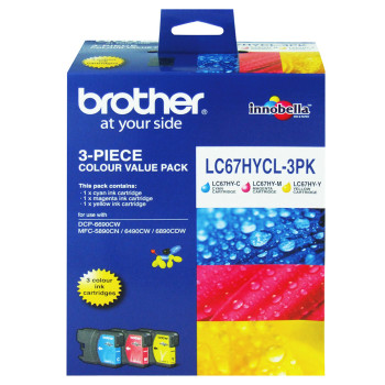 Brother LC-67 Color Value Pack Ink Cartridge (High Yield)