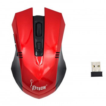 L-TECH Wireless Mouse Model 102 - RED - 2.4GHz Wireless, Operating Distance Up To 10m, 6-Key Optical Mouse 6D, 1600 DPI, Compact Ergonomic Design - WM-102R