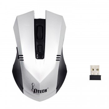 L-TECH Wireless Mouse Model 103 - SILVER - 2.4GHz Wireless, Operating Distance Up To 10m, 6-Key Optical Mouse 6D, 1600 DPI, Compact Ergonomic Design - WM-103S