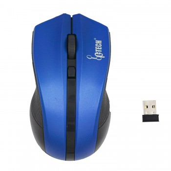 L-TECH Wireless Mouse Model 302 - BLUE - 2.4GHz Wireless, Operating Distance Up To 10m, 6-Key Optical Mouse 6D, 1600 DPI, Compact Ergonomic Design - WM-302B